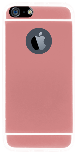 Apple iPhone 5 kemény hátlap logónál átlátszó rozéarany