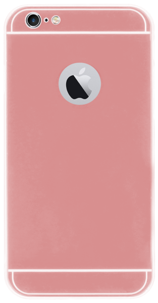 Apple iPhone 6 Plus kemény hátlap logónál átlátszó fém hátlappal rozéarany