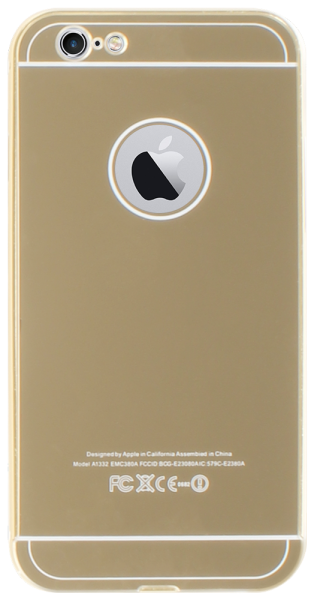 Apple iPhone 6S kemény hátlap logónál átlátszó fém hátlappal arany