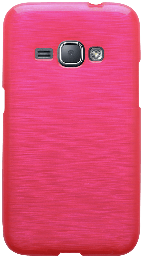 Samsung Galaxy J1 2016 (J120) szilikon tok szálcsiszolt mintás rózsaszín