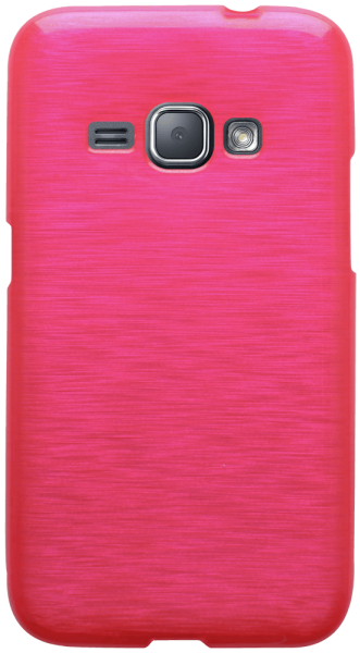 Samsung Galaxy J1 2016 (J120) szilikon tok szálcsiszolt mintás rózsaszín