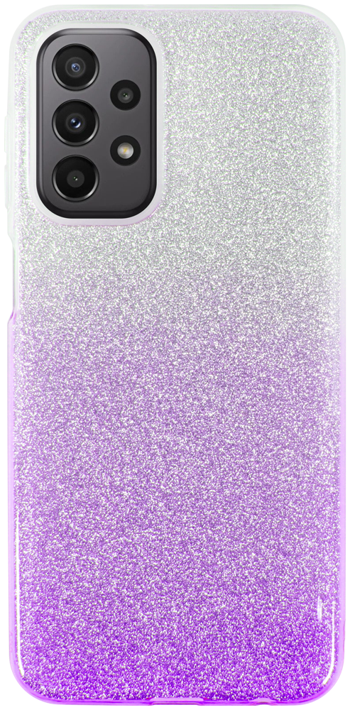 Samsung Galaxy A23 5G (SM-A236B) szilikon tok csillogó hátlap lila/ezüst