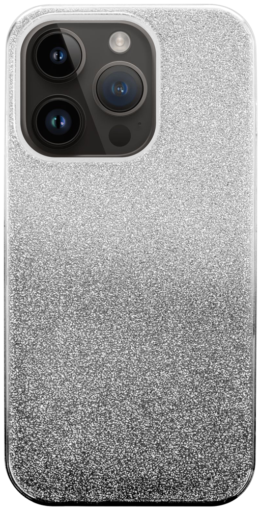 Apple iPhone 14 Pro szilikon tok csillogó hátlap fekete/ezüst