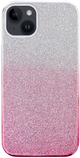 Apple iPhone 14 Plus szilikon tok csillogó hátlap rózsaszín/ezüst