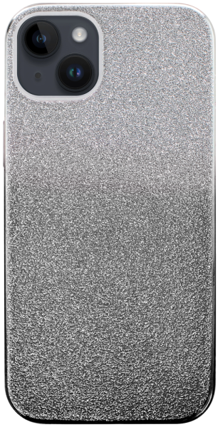 Apple iPhone 14 Plus szilikon tok csillogó hátlap fekete/ezüst