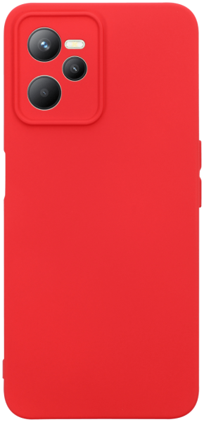 Realme C35 szilikon tok kameravédővel matt piros
