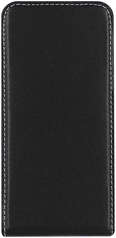 Motorola Moto E7 Plus lenyíló flipes bőrtok fekete