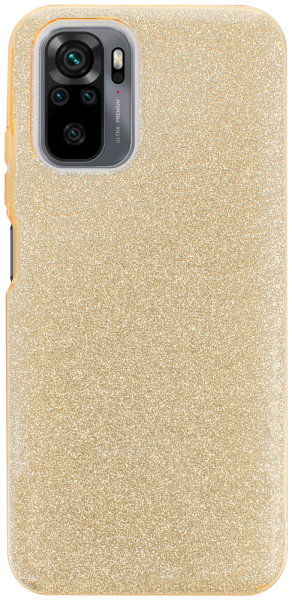 Xiaomi Poco M5s szilikon tok kivehető ezüst csillámporos réteg halvány sárga