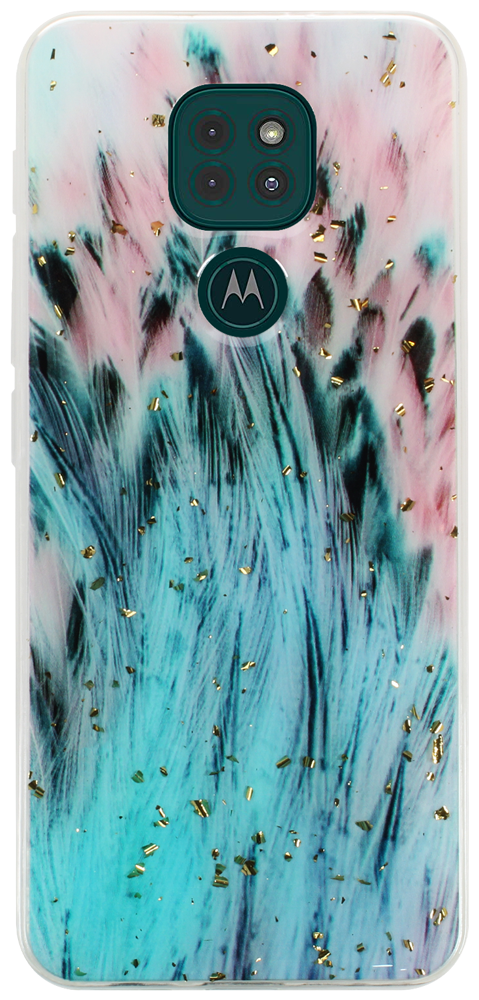 Motorola Moto E7 Plus kemény hátlap Gold Glam Peacock