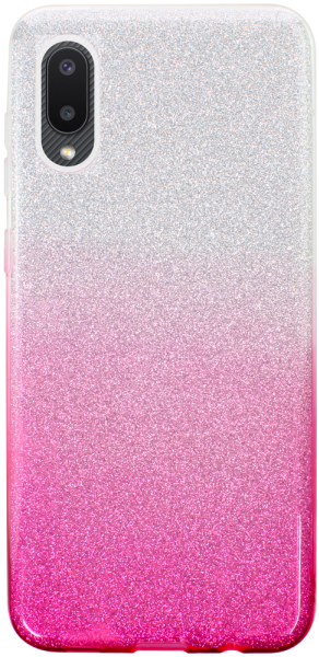 Samsung Galaxy A02 (SM-A022F) szilikon tok csillogó hátlap rózsaszín/ezüst