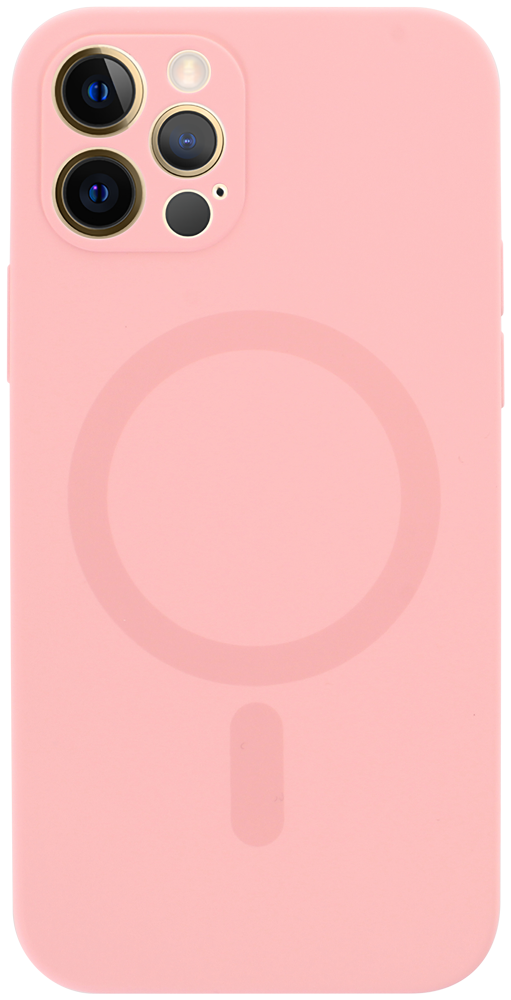 Apple iPhone 12 Pro szilikon tok gyári MagSafe kameravédővel halvány rózsaszín