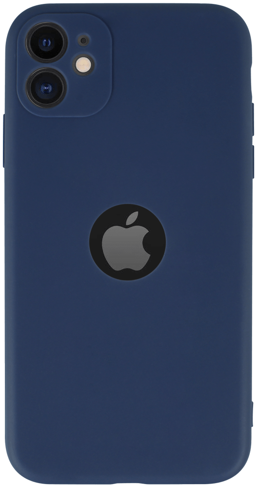 Apple iPhone 11 szilikon tok logó kihagyós kameravédővel matt sötétkék