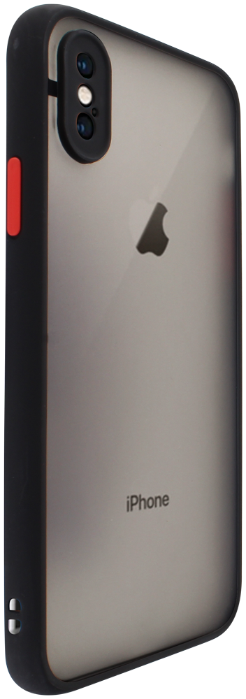 Apple iPhone X kemény hátlap Vennus Button Bumper kameravédővel fekete