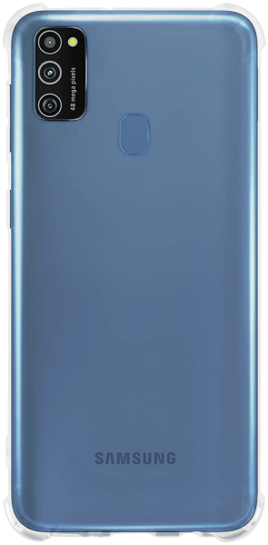 Samsung Galaxy M21 (SM-M215F) szilikon tok közepesen ütésálló légpárnás sarok átlátszó