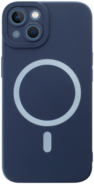 Apple iPhone 13 szilikon tok gyári MagSafe kameravédővel sötétkék