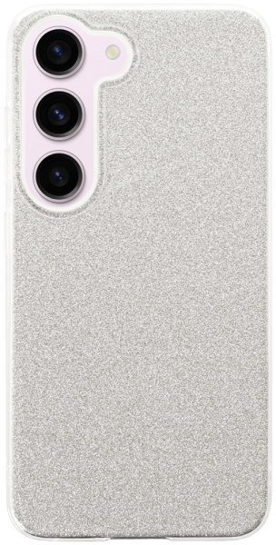 Samsung Galaxy S23 (SM-S911B) szilikon tok csillogó hátlap ezüst
