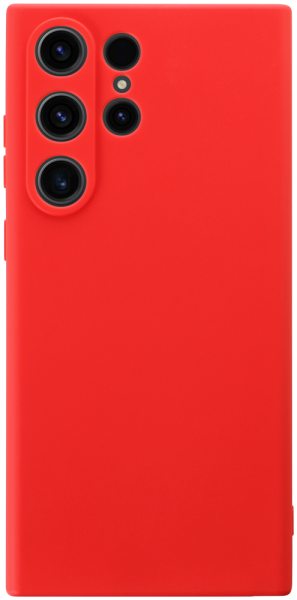 Samsung Galaxy S23 Ultra (SM-S918B) szilikon tok kameravédővel matt piros