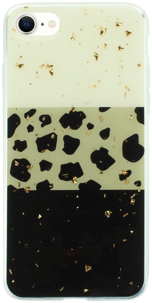Apple iPhone SE (2020) kemény hátlap Gold Glam Leopard