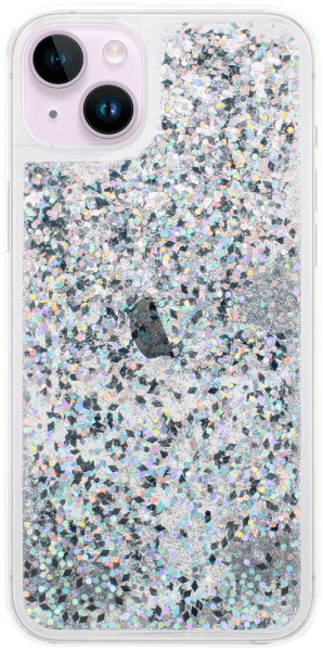 Apple iPhone 14 Plus szilikon tok gyári Liquid Sparkle ezüst