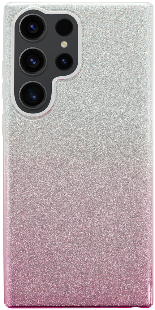 Samsung Galaxy S23 Ultra (SM-S918B) szilikon tok csillogó hátlap rózsaszín/ezüst -- 322643