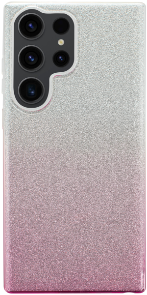 Samsung Galaxy S23 Ultra (SM-S918B) szilikon tok csillogó hátlap rózsaszín/ezüst