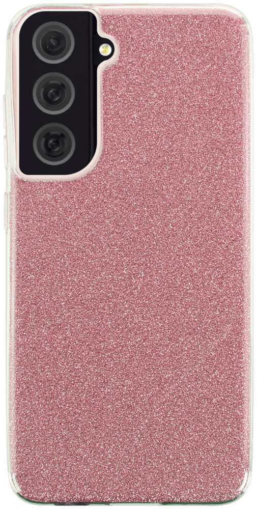 Samsung Galaxy S21 FE szilikon tok csillogó hátlap rózsaszín