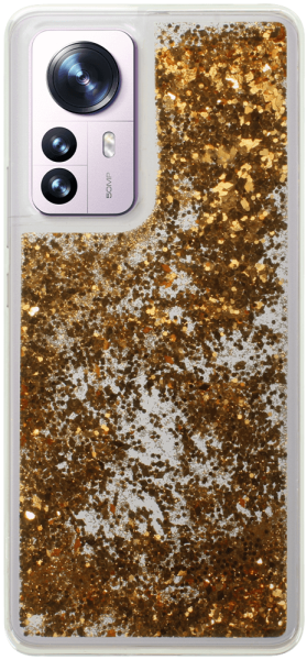 Xiaomi 12 Pro szilikon tok gyári Liquid Sparkle arany