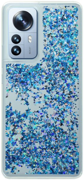 Xiaomi 12 Pro szilikon tok gyári Liquid Sparkle kék/ezüst