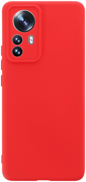 Xiaomi 12 Pro szilikon tok kameravédővel matt piros