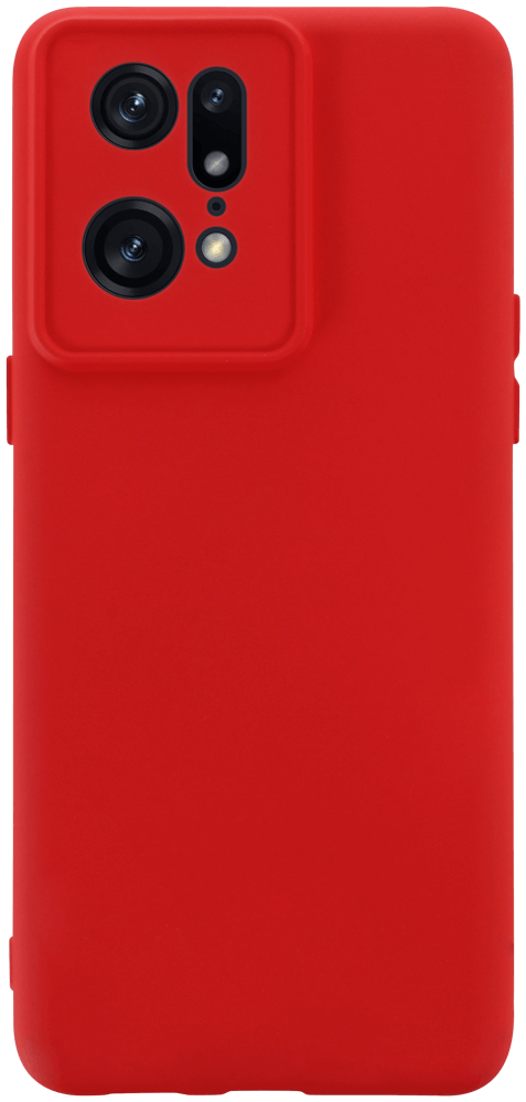 Oppo Find X5 Pro szilikon tok kameravédővel matt piros