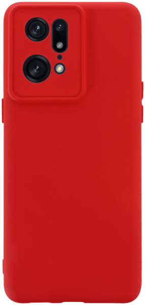 Oppo Find X5 Pro szilikon tok kameravédővel matt piros