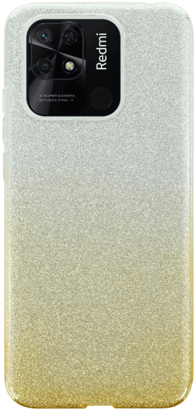 Xiaomi Redmi 10C szilikon tok csillogó hátlap arany/ezüst