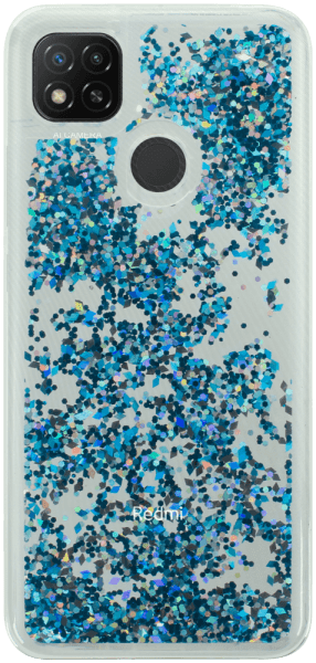 Xiaomi Redmi 10A szilikon tok gyári Liquid Sparkle kék/ezüst