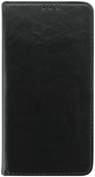 Apple iPhone 12 Pro Max oldalra nyíló flipes bőrtok valódi bőr fekete