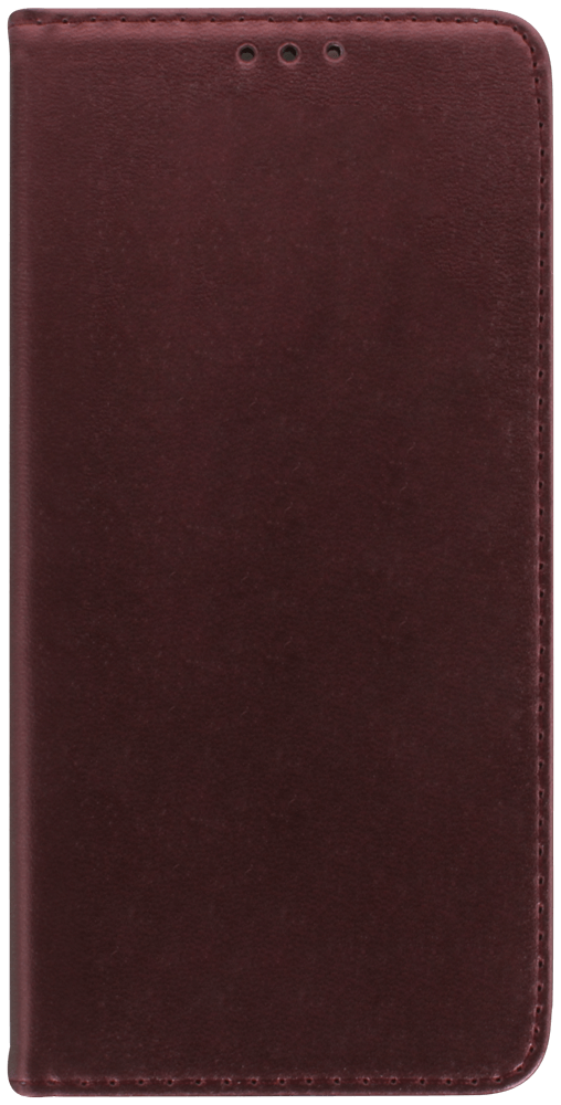 Realme 8 oldalra nyíló flipes bőrtok asztali tartó funkciós bordó