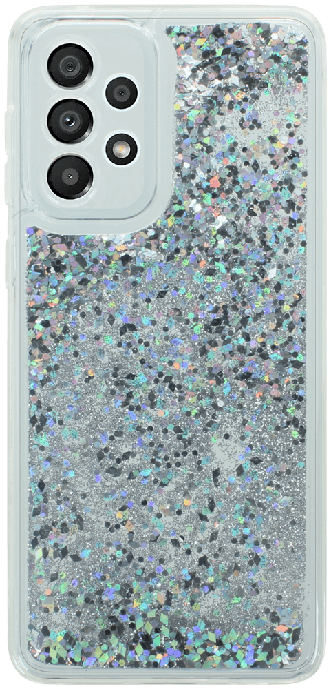Samsung Galaxy A33 5G (SM-A336) szilikon tok gyári Liquid Sparkle kameravédővel ezüst