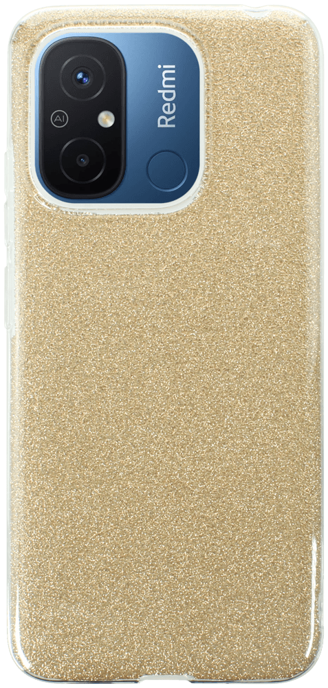 Xiaomi Redmi 12C szilikon tok csillogó hátlap arany