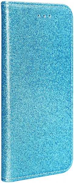 Samsung Galaxy S20 Plus 5G (SM-G986F) oldalra nyíló flipes bőrtok csillámos kék