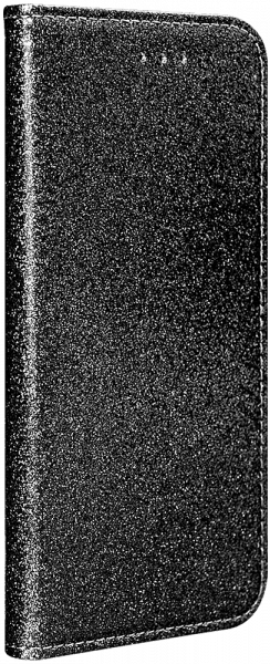 Samsung Galaxy S20 Plus 5G (SM-G986F) oldalra nyíló flipes bőrtok csillámos fekete