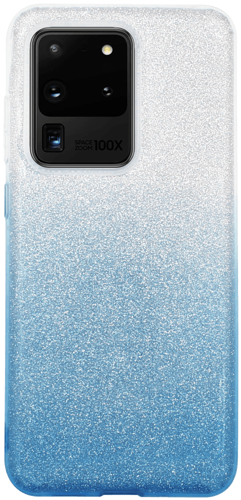 Samsung Galaxy S20 Ultra 5G (SM-G988B) szilikon tok csillogó hátlap kék/ezüst