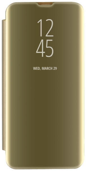 Samsung Galaxy S20 5G (SM-G981F) oldalra nyíló flipes bőrtok Smart Clear View arany