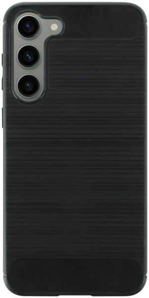 Samsung Galaxy S23 Plus (SM-S916B) ütésálló szilikon tok szálcsiszolt-karbon minta légpárnás sarok fekete