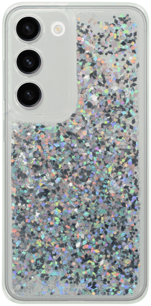 Samsung Galaxy S23 (SM-S911B) szilikon tok gyári Liquid Sparkle kameravédővel ezüst