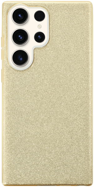 Samsung Galaxy S23 Ultra (SM-S918B) szilikon tok kivehető ezüst csillámporos réteg halvány sárga