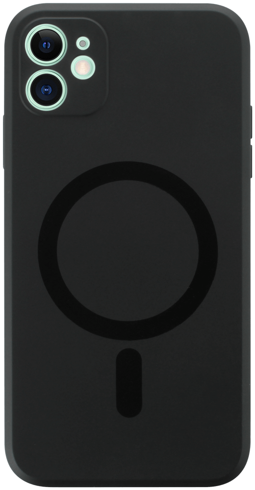Apple iPhone 11 szilikon tok gyári MagSafe kameravédővel fekete