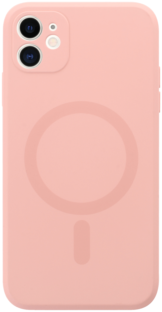 Apple iPhone 11 szilikon tok gyári MagSafe kameravédővel babarózsaszín