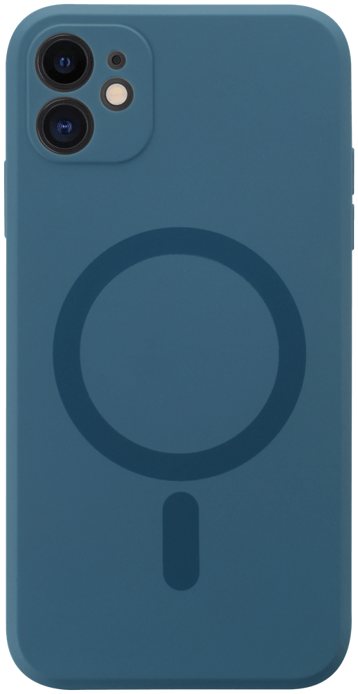 Apple iPhone 11 szilikon tok gyári MagSafe kameravédővel sötétkék