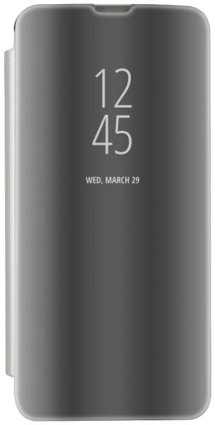 Samsung Galaxy S23 (SM-S911B) oldalra nyíló flipes bőrtok Smart Clear View ezüst