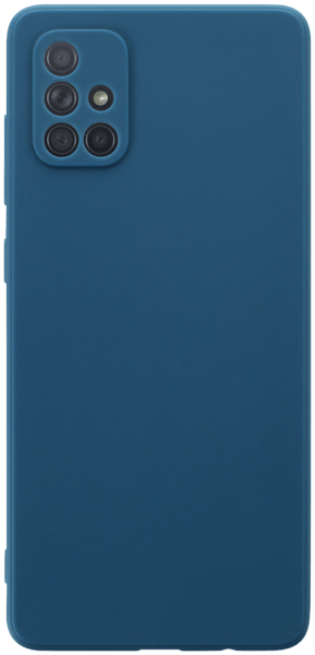 Samsung Galaxy A71 (SM-A715F) szilikon tok kameravédővel matt sötétkék
