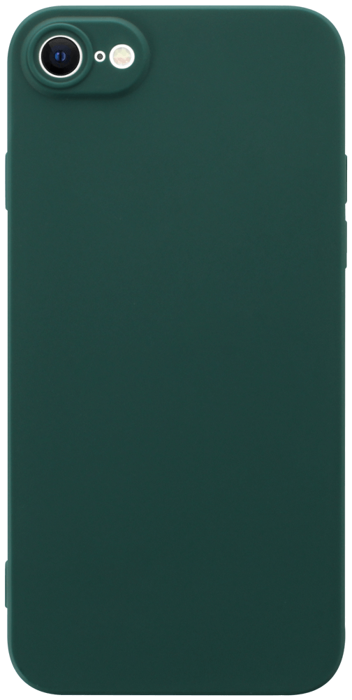 Apple iPhone SE (2020) szilikon tok kameravédővel matt sötétzöld